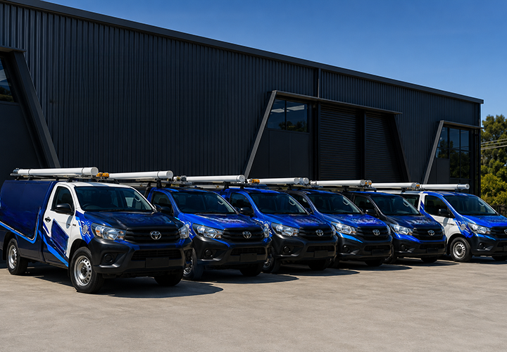 Fleet of Balmain Blocked Drains plumbing vans