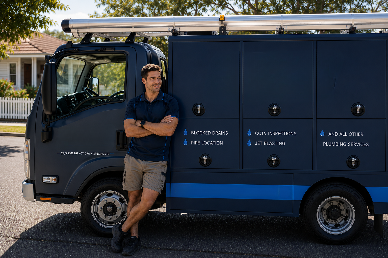 Plumber with Balmain Blocked Drains van