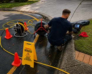 CCTV camera inspecting the sewer line behind a recurring toilet blockage