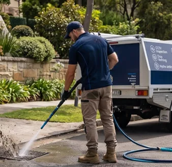 Cutting tree roots out of a Balmain drain